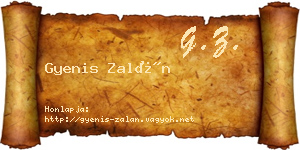 Gyenis Zalán névjegykártya